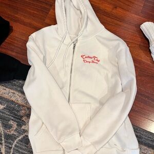 White oversized full zip better together cocktail club Hoodie